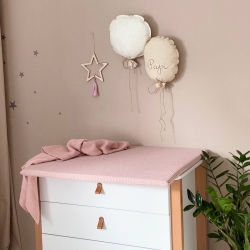 Saltea pentru masa de înfășat bebeluși, nuanța roz pudrat, dimensiuni 70x80 cm